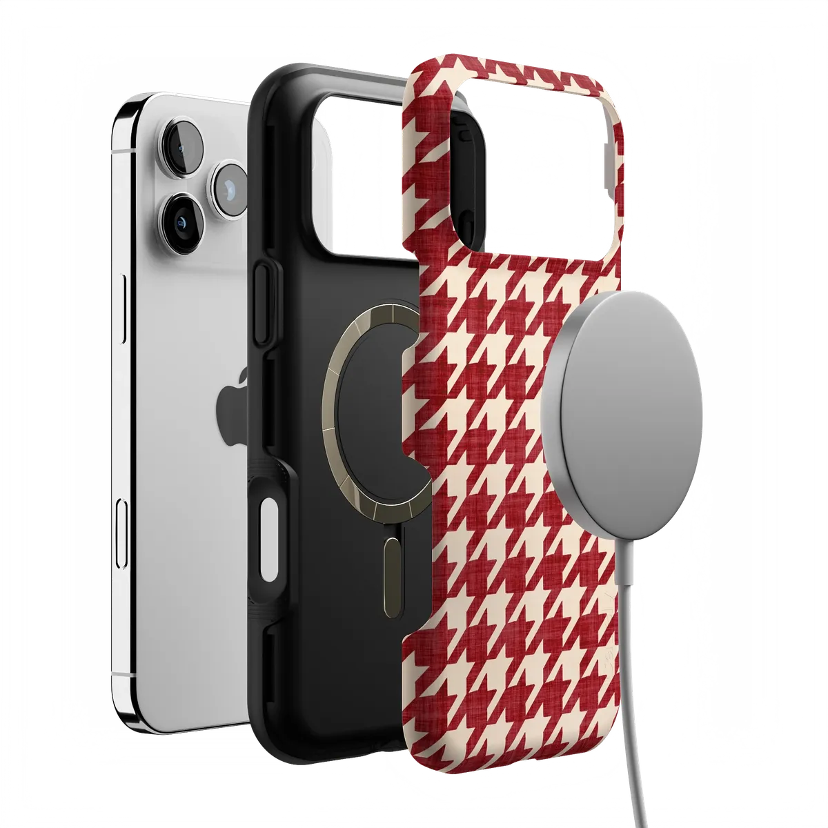 Scarlet Stitch | Red Houndstooth Case