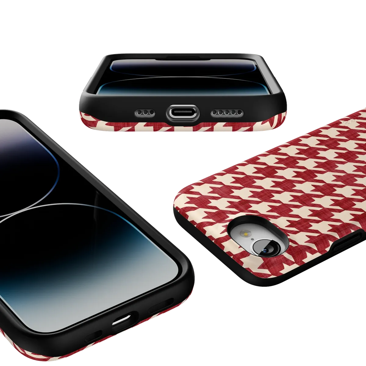 Scarlet Stitch | Red Houndstooth Case