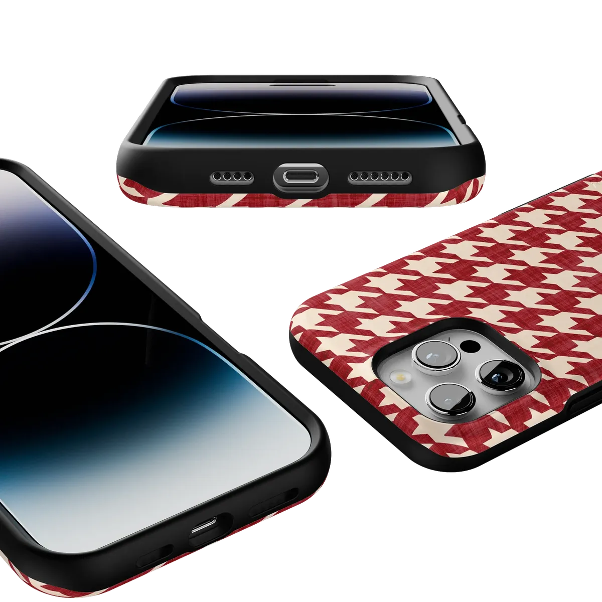 Scarlet Stitch | Red Houndstooth Case