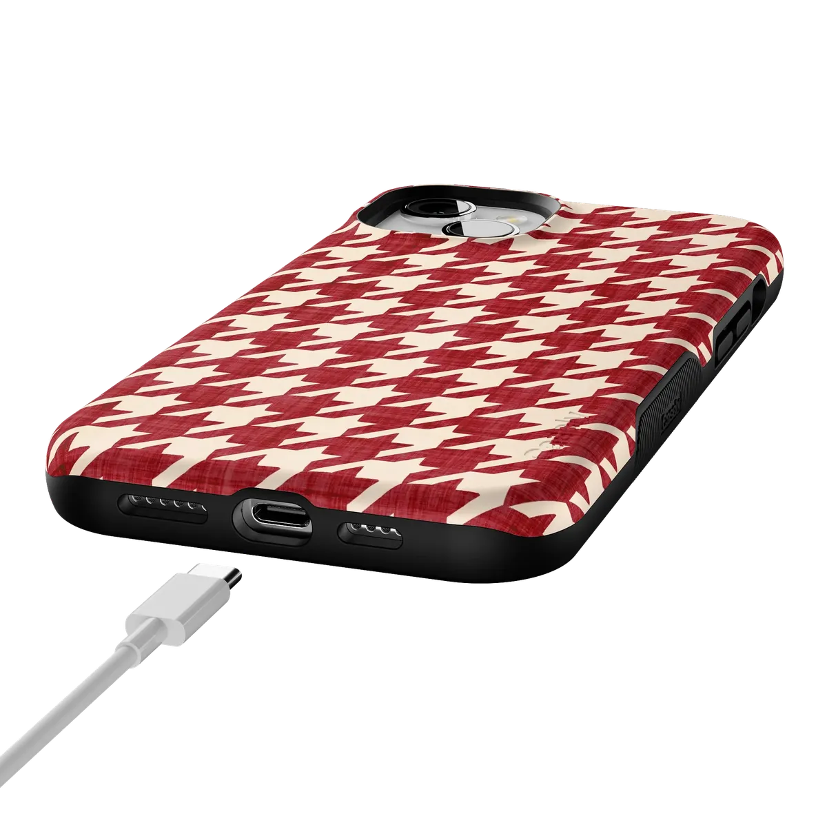 Scarlet Stitch | Red Houndstooth Case