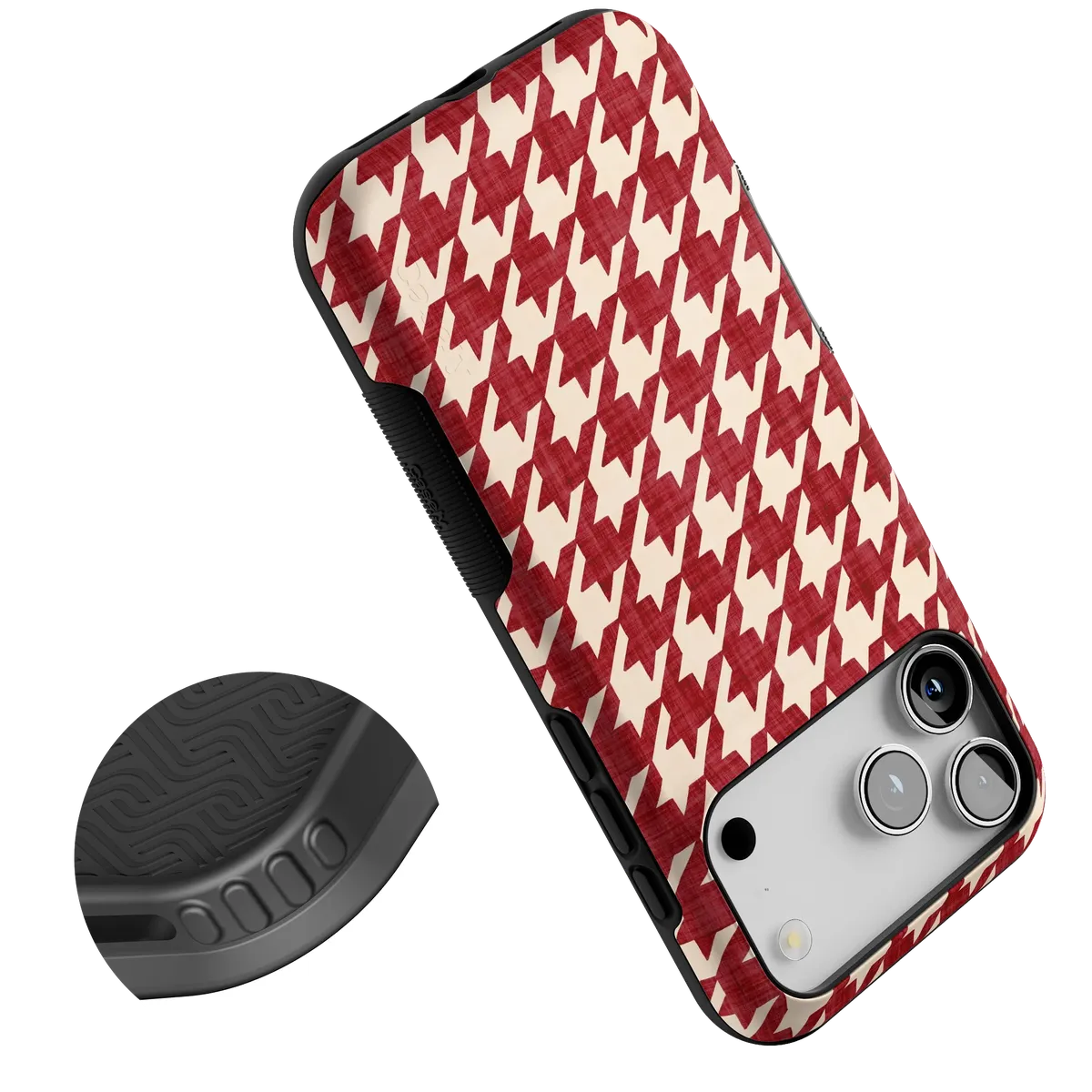 Scarlet Stitch | Red Houndstooth Case