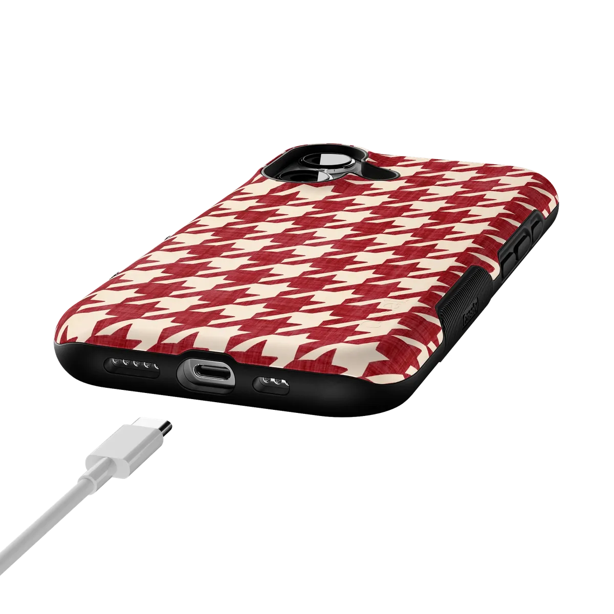 Scarlet Stitch | Red Houndstooth Case
