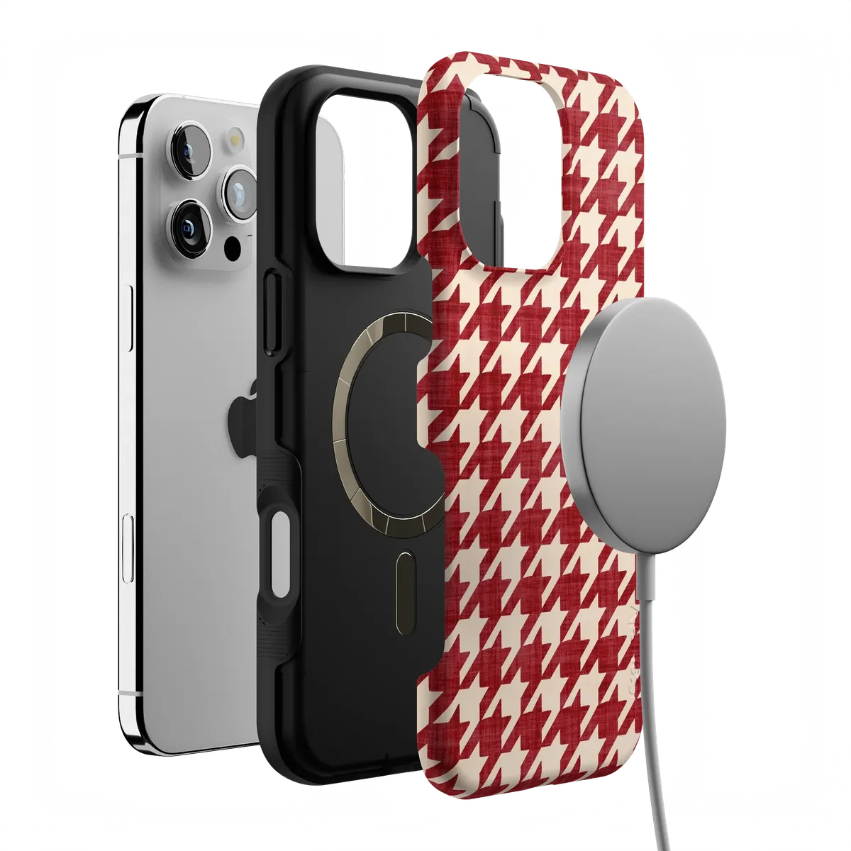 Scarlet Stitch | Red Houndstooth Case