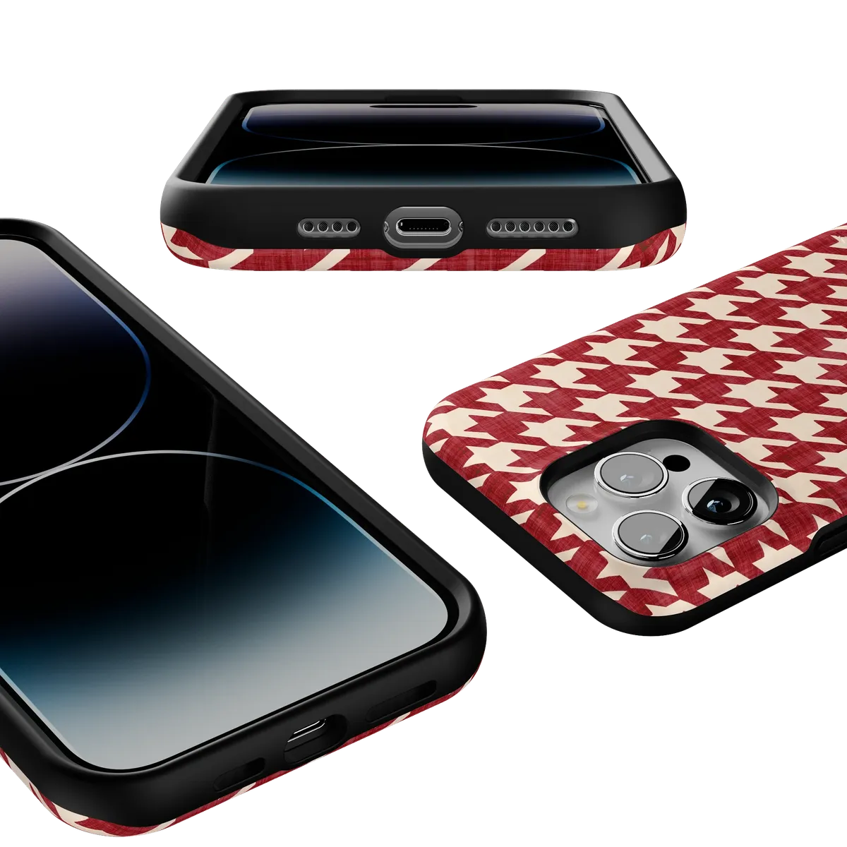 Scarlet Stitch | Red Houndstooth Case