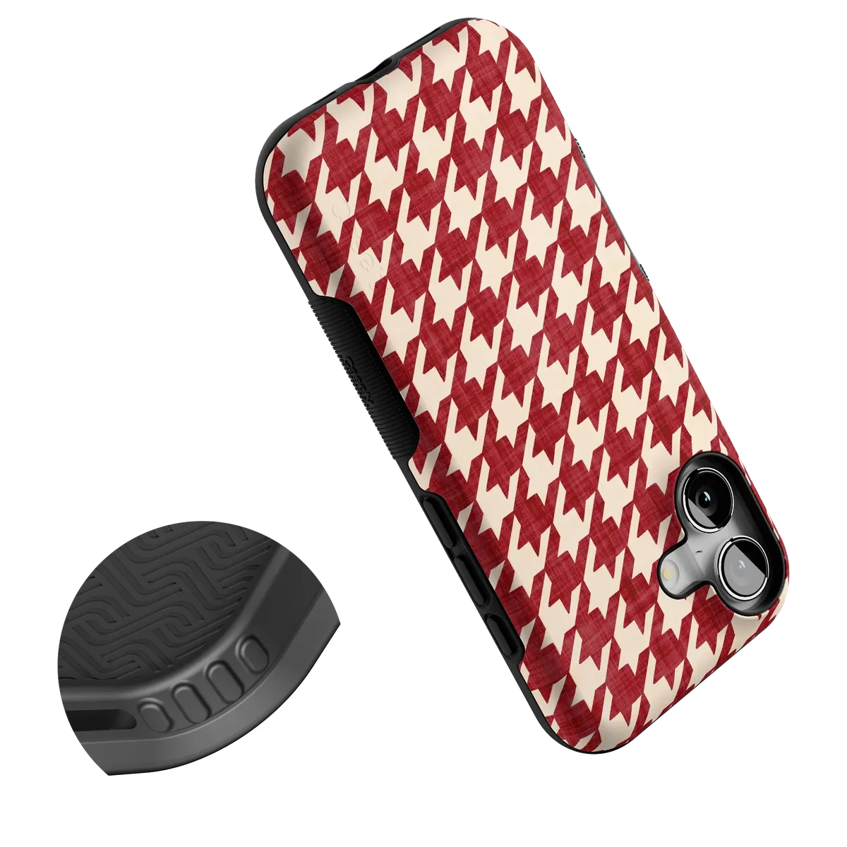 Scarlet Stitch | Red Houndstooth Case