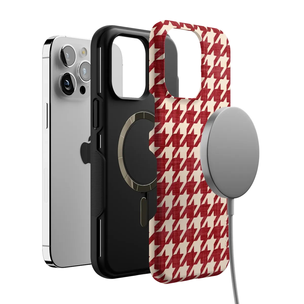 Scarlet Stitch | Red Houndstooth Case