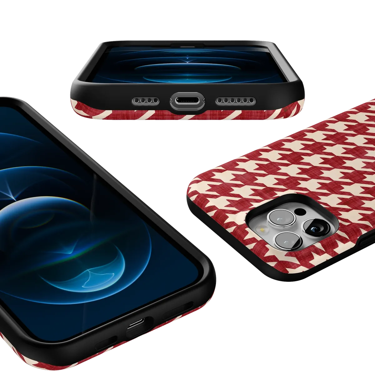 Scarlet Stitch | Red Houndstooth Case