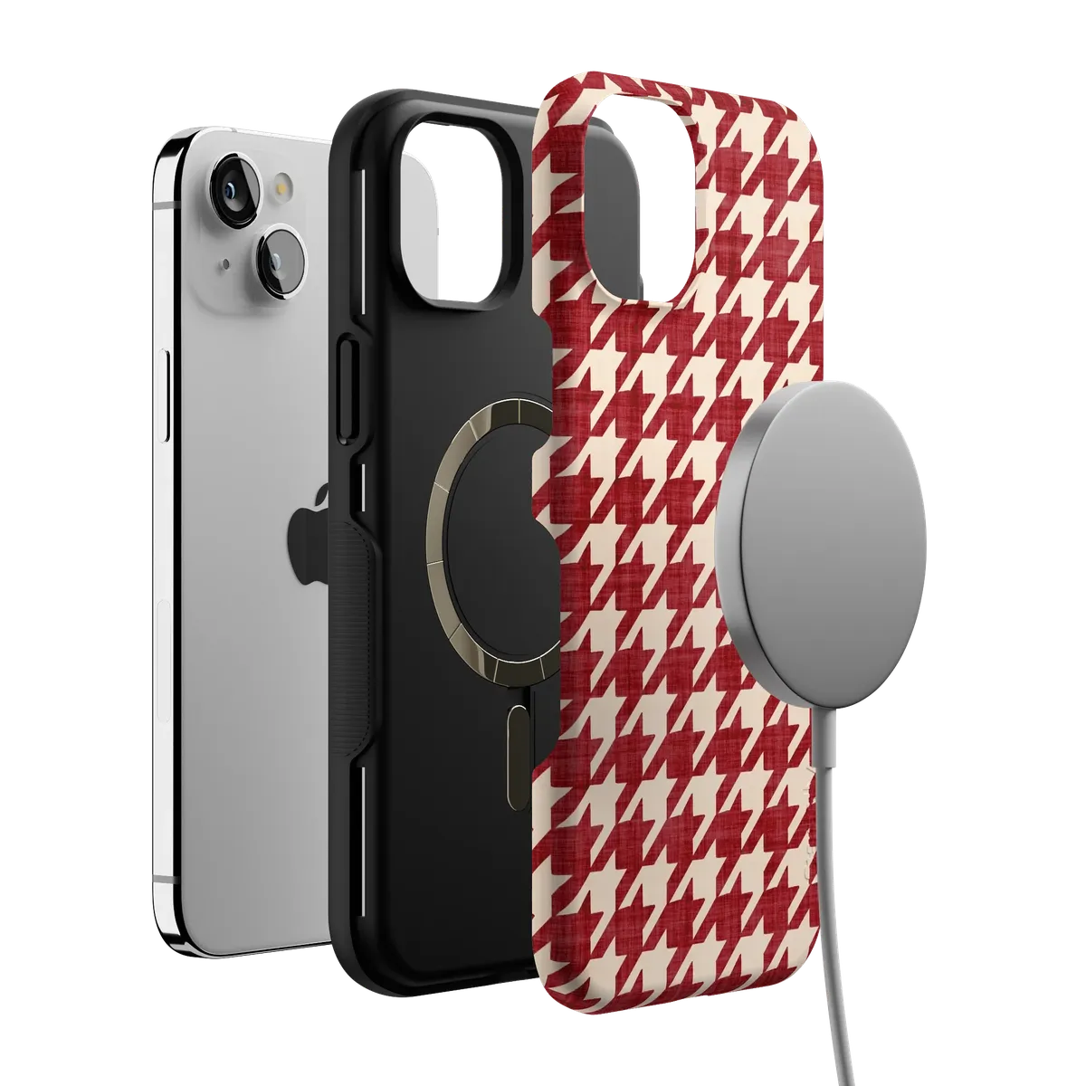 Scarlet Stitch | Red Houndstooth Case